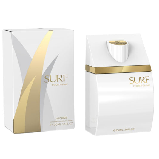 MIRADA Surf Pour Femme, Women's Eau de Parfum (EDP) 3.4 FL. Oz (100ml), Women’s Perfume with Notes of Floral, Bergamot, Sandalwood, Lily, Privet, Jasmine, Patchouli, Ambery