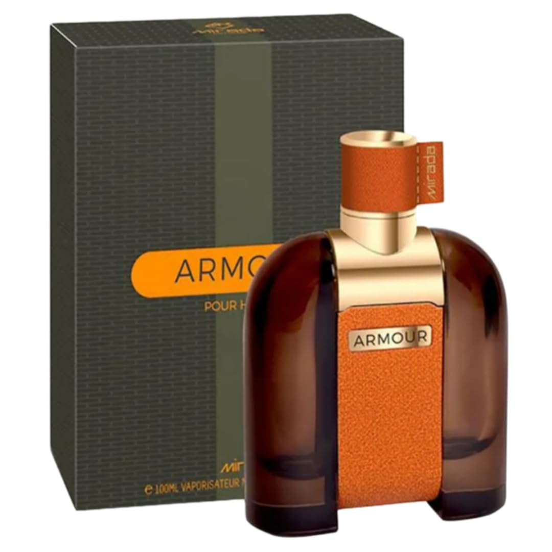 MIRADA Armour, Men's Eau de Parfum (EDP) 3.4 FL. Oz (100ml), Men’s Perfume with Notes of Cardamom, Leather, Jasmine, Patchouli, Amber, Moss