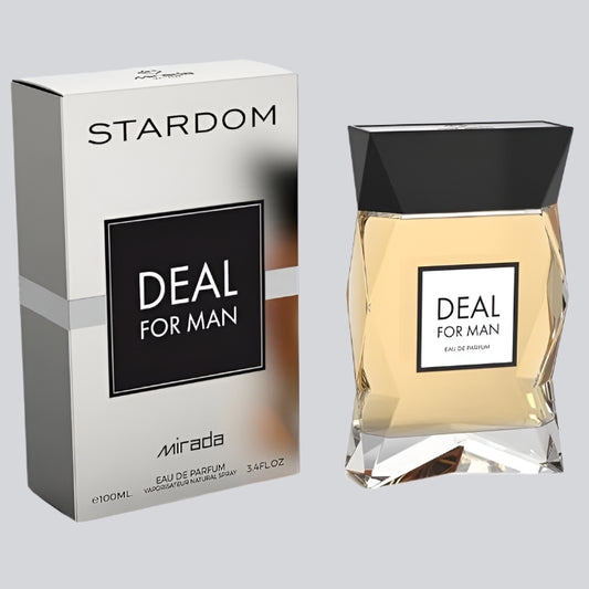 MIRADA Stardom Deal, Men's Eau de Parfum (EDP) 3.4 FL. Oz (100ml), Men’s Perfume with Notes of Almond, Spices, Lavender, Bergamot, Rosemary, Thyme, Cherry, Vanilla, Incense, Bulgarian, Rose, Leather