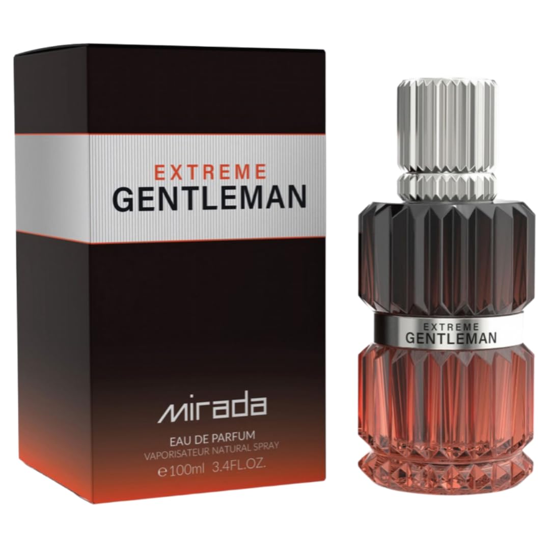 MIRADA Gentleman Extreme, Men's Eau de Parfum (EDP) 3.4 FL. Oz (100ml), Men’s Perfume with Notes of Sea Notes, Grapefruit, Lime, Mandarin Orange, Jasmine, Bay Leaf, Ambergris, Guaiac Wood, Oakmoss