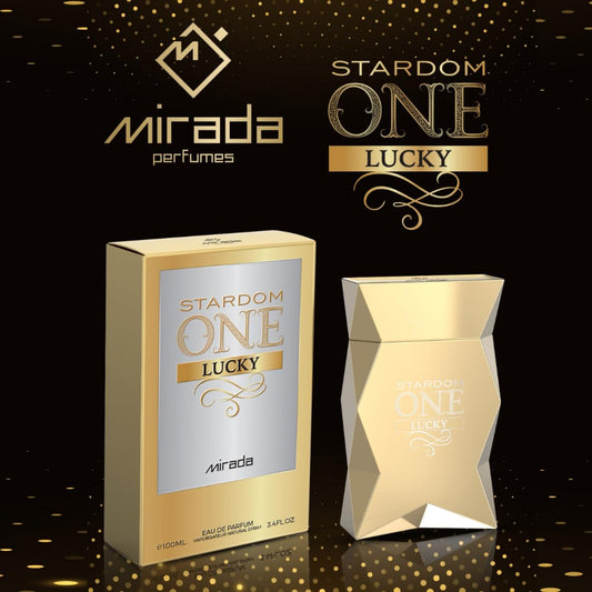 MIRADA Stardom One Lucky, Men's Eau de Parfum (EDP) 3.4 FL. Oz (100ml), Men’s Perfume with Notes of Plum, Grapefruit, Bergamot, Ozonic Notes, Jasmine, Orange Blossom, Hazelnut, Honey, Cedar