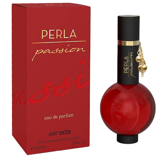 MIRADA Perla Passion, Women's Eau de Parfum (EDP) 3.4 FL. Oz (100ml), Women’s Perfume with Notes of Pear, Grapefruit, Currant, Pink Pepper, Heliotrope, Pineapple, Rose, Jasmine, Vanilla, Patchouli