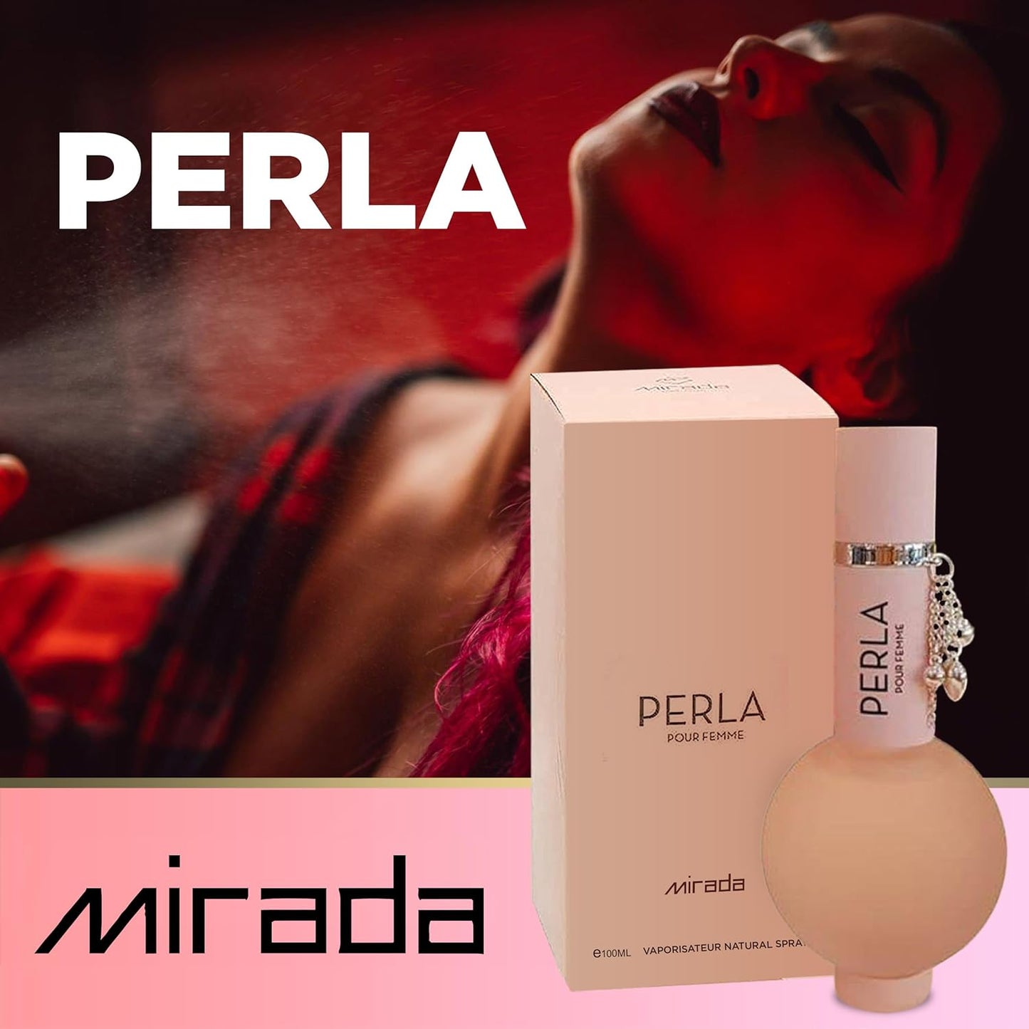 MIRADA Perla, Women's Eau de Parfum (EDP) 3.4 FL. Oz (100ml), Women’s Perfume with Notes of Apple, Berry, Lily, Orchid, Green, Jasmine, Caramel, Musk