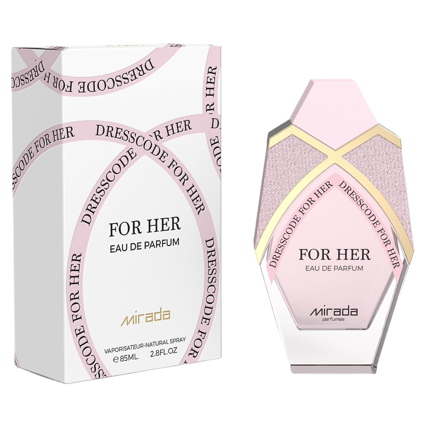 MIRADA Dresscode For Her, Women's Eau de Parfum (EDP) 2.8 FL. Oz (85ml), Women’s Perfume with Notes of Strawberry, Raspberry, Blackberry, Sour Cherry, Black Currant, Mandarin Orange, Lemon, Violet