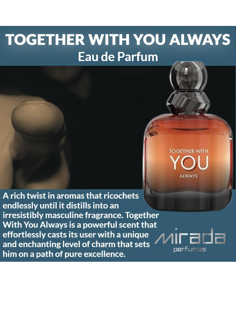 MIRADA Together With You, Men's Eau de Parfum (EDP) 3.4 FL. Oz (100ml), Men’s Perfume