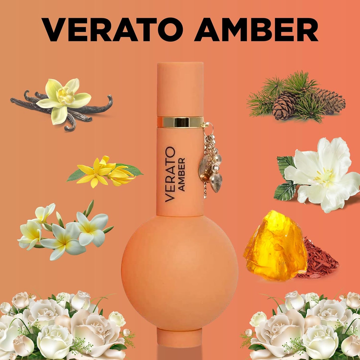 MIRADA Verato Amber, Women's Eau de Parfum (EDP) 3.4 FL. Oz (100ml), Women’s Perfume with Notes of Ylang-Ylang, White Flowers, Frangipani, Amber, Musk, Vanilla, Cedar, Cashmeran