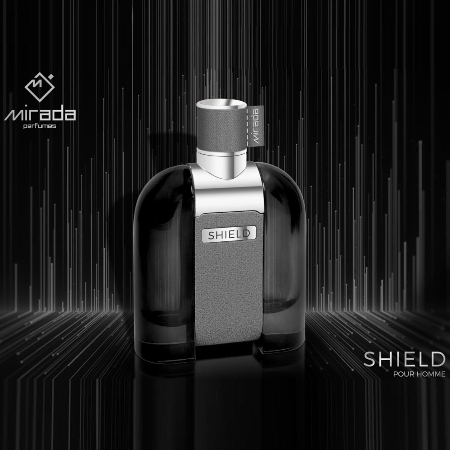 MIRADA Shield, Men's Eau de Parfum (EDP) 3.4 FL. Oz (100ml), Men’s Perfume with Notes of Citrus, Grapefruit, Spicy, Herbal, Woody, Patchouli, Vetiver, Amber