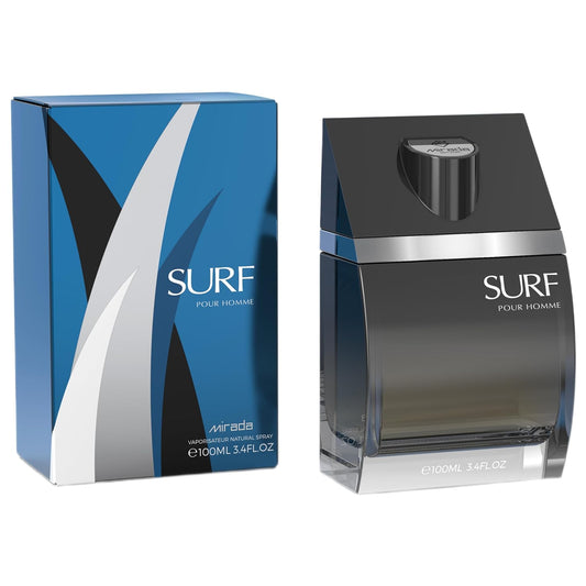 MIRADA Surf Pour Homme, Men's Eau de Parfum (EDP) 3.4 FL. Oz (100ml), Men’s Perfume with Notes of Citrus, Lemon, Lavender, Green, Marine